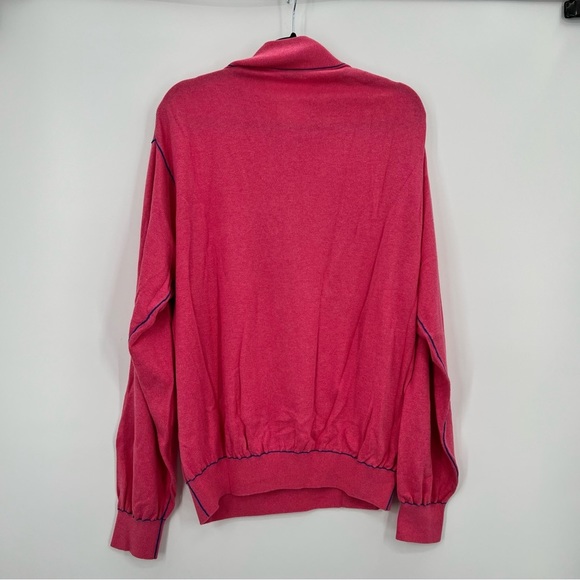 Peter Millar Cotton Cashmere Corded Contrast Quarter Zip Pullover Sweater XL - Picture 5 of 9